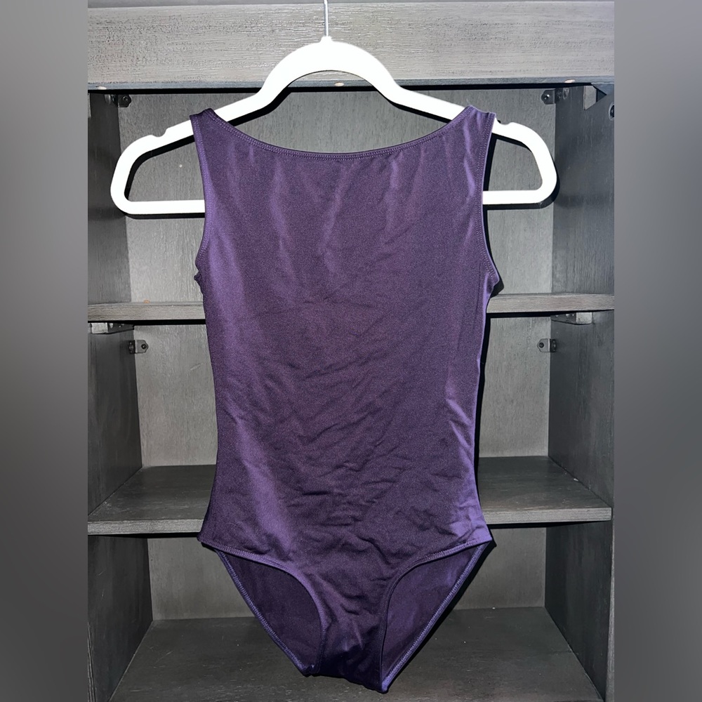 Purple High Neck Leotard Ballet Rosa